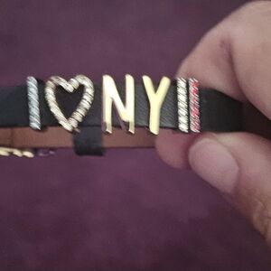 Black Bracelet with Gold and Silver 'I Love NY' Design